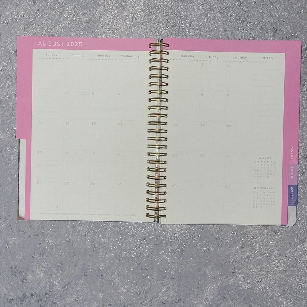 Floral Spiral Planner with Gold Accents